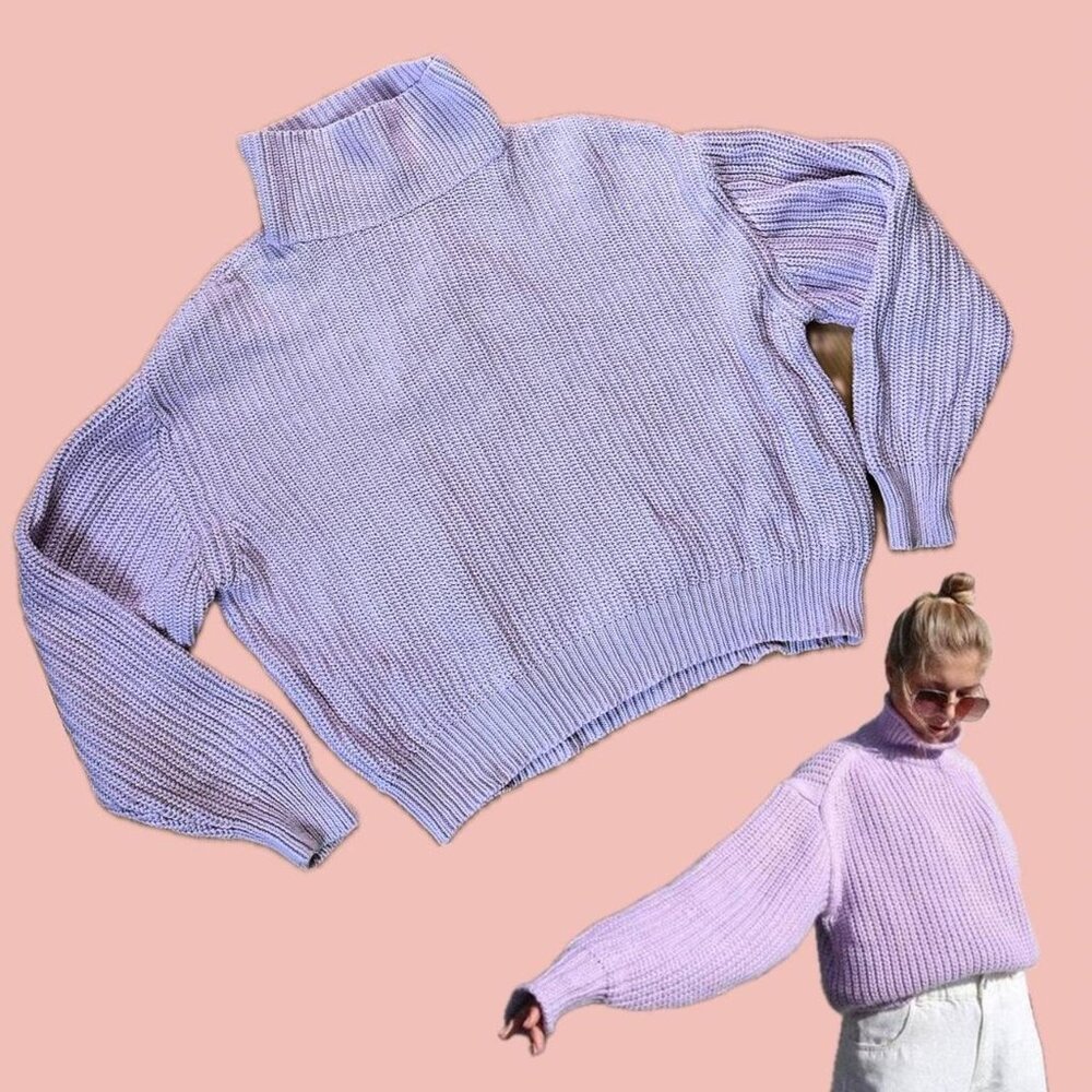 French Connection Lavender Knit Turtleneck
